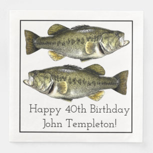 Serviette En Papier Basse à grande bouche Pêche Anniversaire