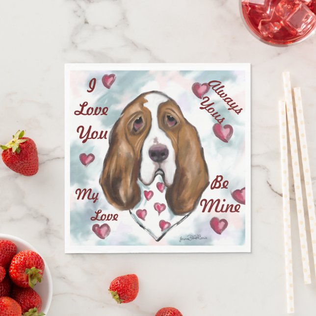 SERVIETTE EN PAPIER BASSET HOOK (En situation)