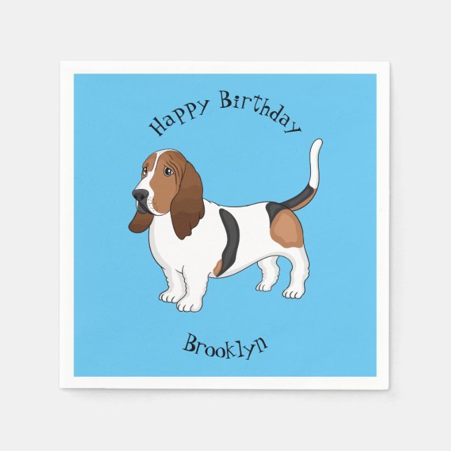 Serviette En Papier Basset hound dessin de chien (Devant)