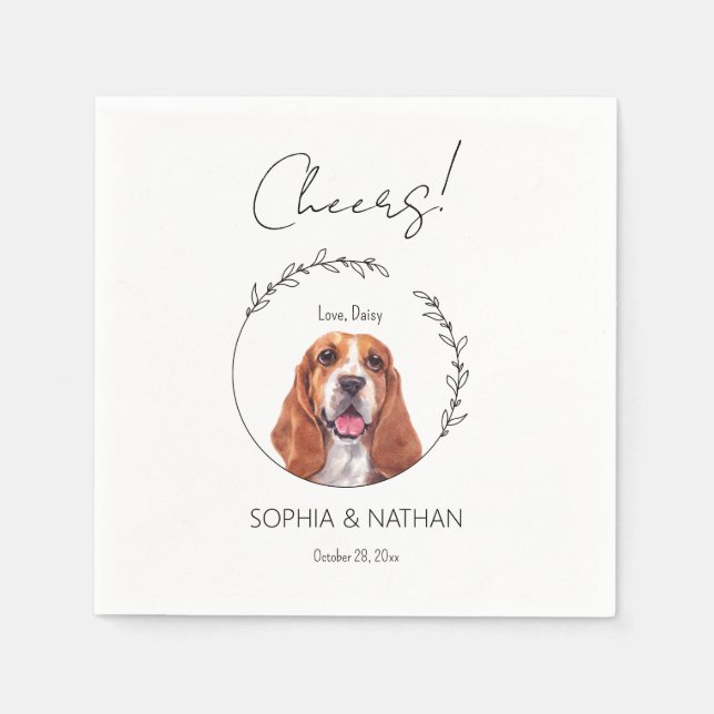Serviette En Papier Basset Hound Mariage Cocktails  simples serviettes (Devant)