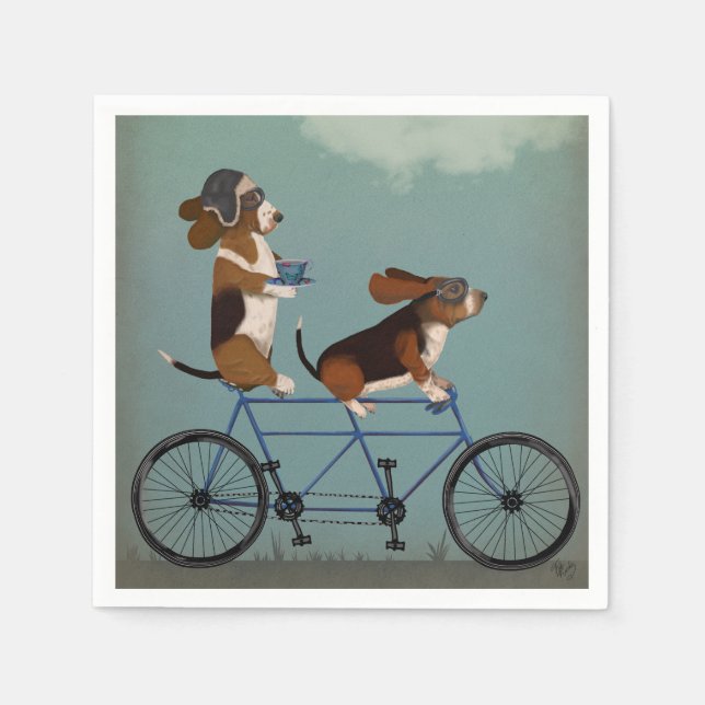 Serviette En Papier Basset Hound Tandem (Devant)