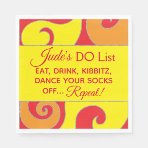 Serviette En Papier Bat Bar Mitzvah Silvery Swirls