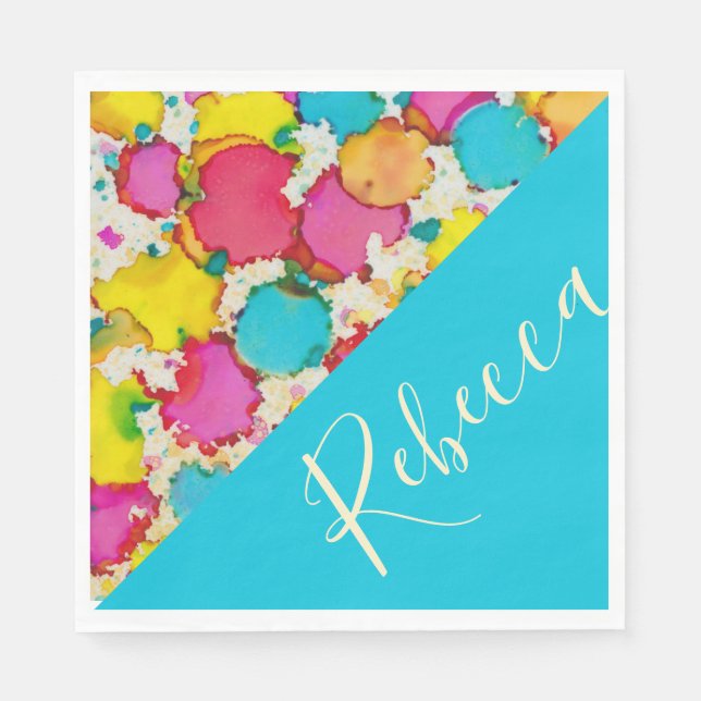 Serviette En Papier Bat BM ou bar Mitzvah serviettes Confetti (Devant)
