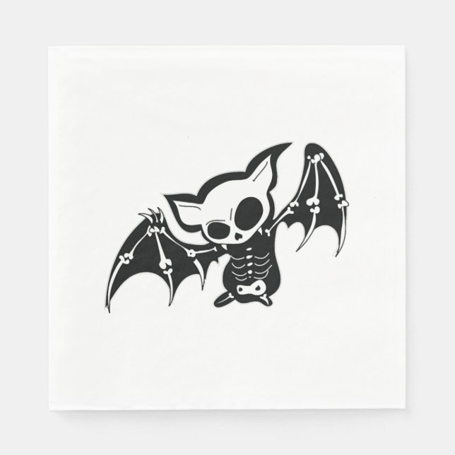 Serviette En Papier Bat Halloween (Devant)