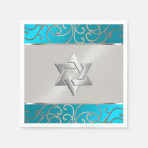 Bat mitzvah Elégant bleu turquoise Silver Filigree