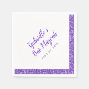 Serviette En Papier Bat mitzvah personnalisé de Parties scintillant v