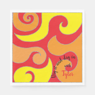 Serviette En Papier Bat ou bar Mitzvah Napkin Swirled