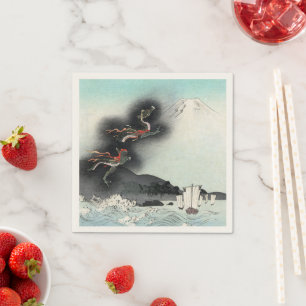 Serviette En Papier Bataille dans la mer de la fureur du dragon pour l