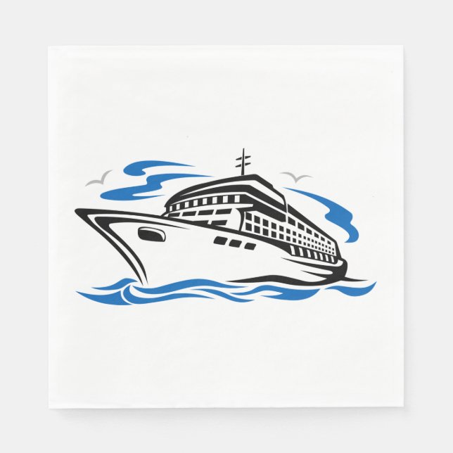 Serviette En Papier Bateau de croisière sur les vagues océaniques Voya (Devant)