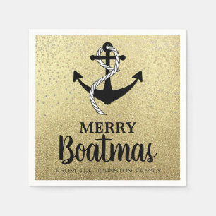 Serviette En Papier Bateau de Noël Ancres nautiques