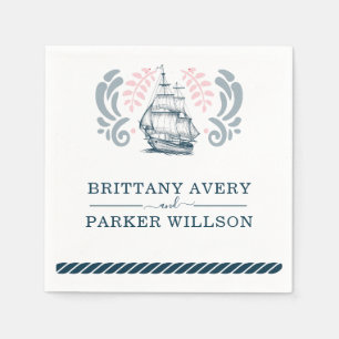 Serviette En Papier Bateau Mariage nautique moderne
