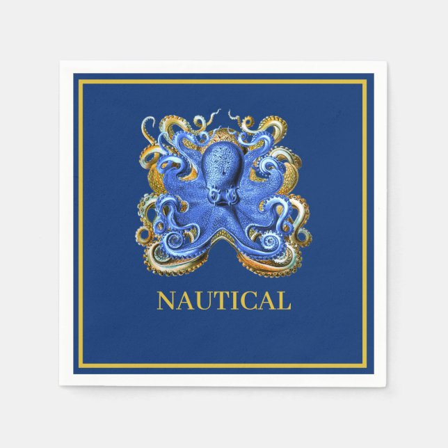 Serviette En Papier Bateau nautique Octopus Marine personnelle (Devant)