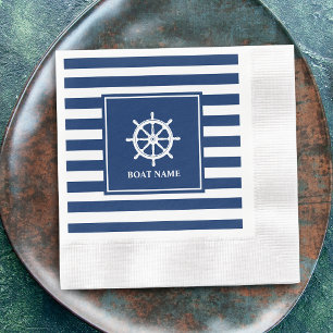 Serviette En Papier Bateau ou nom Navires Roues à hélice avec bandes