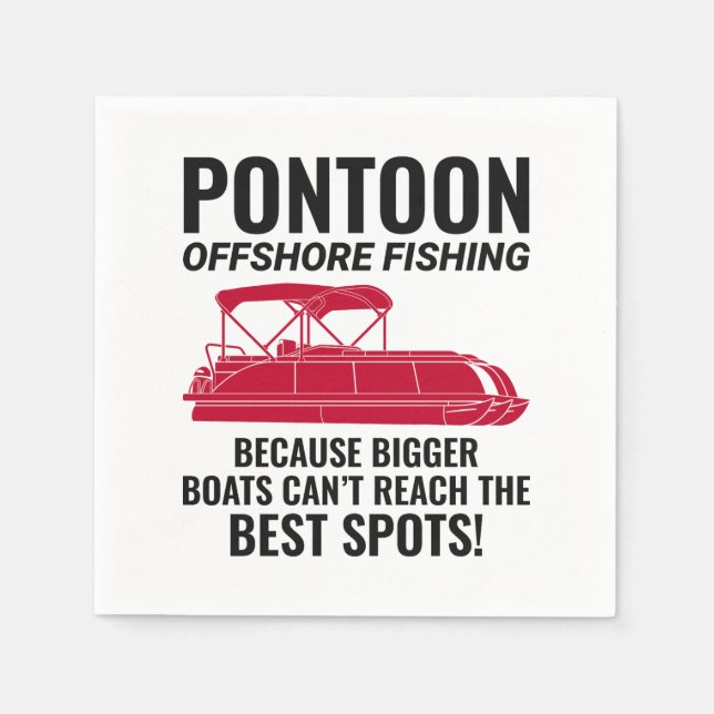Serviette En Papier Bateau Pontoon Capitaine Pontooning Pêche (Devant)
