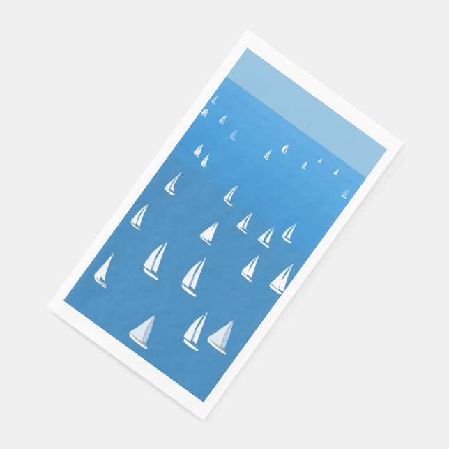 Serviette En Papier Bateaux à voile en mer bleu profond - Regatta Bate (Coin)