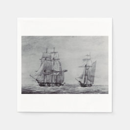 Serviette En Papier Bateaux Graphiques de l'Océanie Art Fin