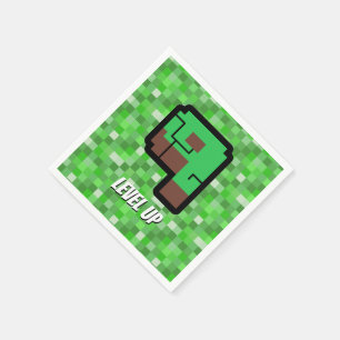 Serviette En Papier Bâtiment Pixelated Gamer Vert Niveau 9