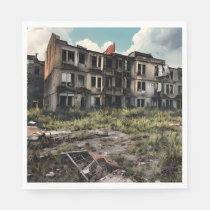 Serviette En Papier Bâtiments abandonnés Destruction post-apocalypse