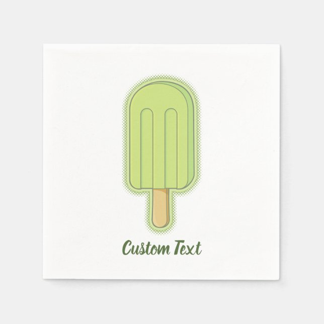 Serviette En Papier Bâton de crème glacée de chaux (Devant)