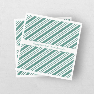 Serviette En Papier Bâton de Noël rayé vert aux rayures de bonbon de N