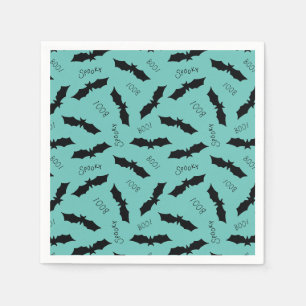 Serviette En Papier Bats Turquoises Cute Halloween Party Napkins