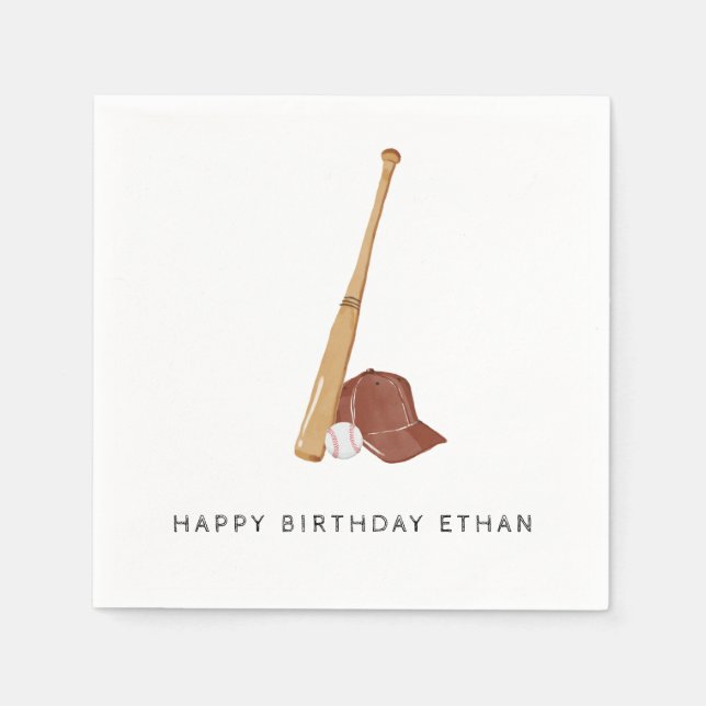 Serviette En Papier Batte Up Baseball Anniversaire (Devant)