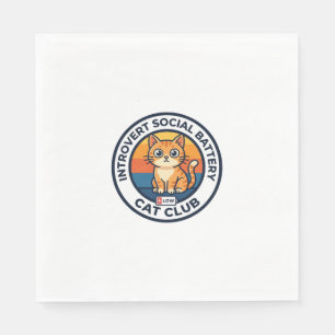 Serviette En Papier Batterie sociale d'introverti Chat Mignon Kitty De