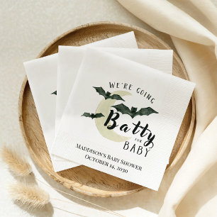 Serviette En Papier Batty for Baby Bat and Moon Halloween Baby shower