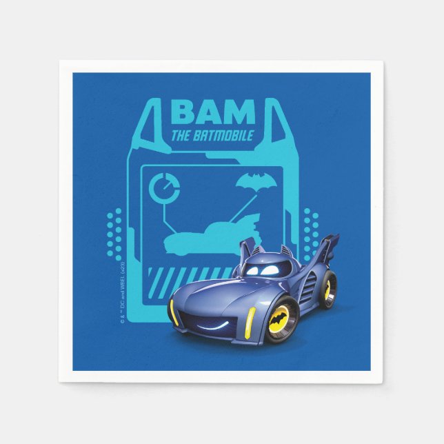 Serviette En Papier Batwheel™ Bam - Batmobile (Devant)