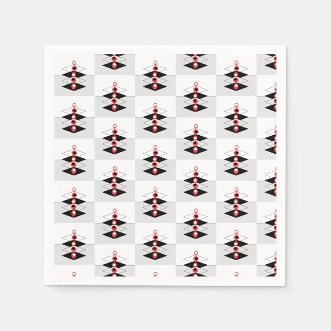 Serviette En Papier Baubles d'art atomique rétro (Devant)