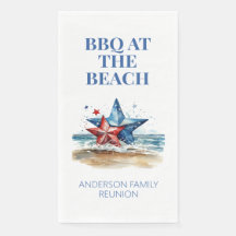 BBQ bleu rouge blanc à la plage