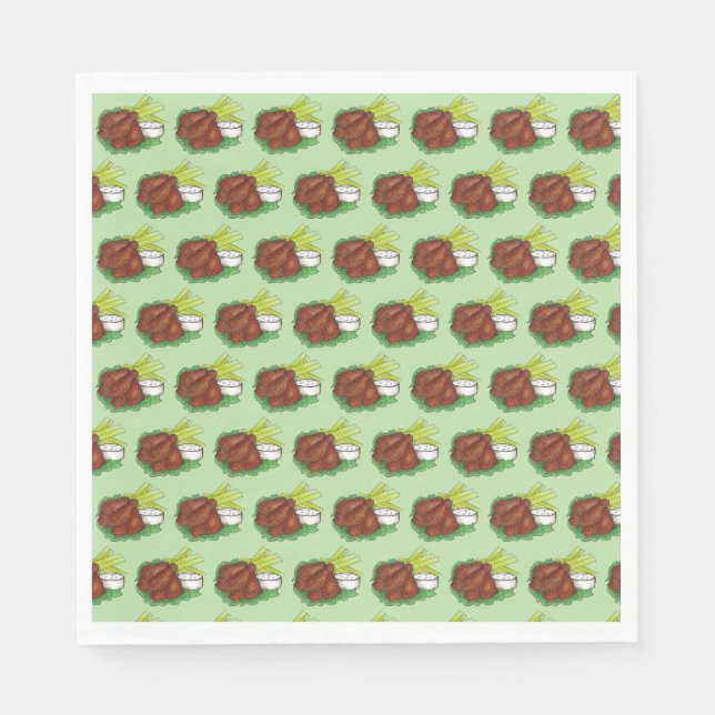 Serviette En Papier BBQ Buffalo épicé Ailes de poulet Tailgate Party (Devant)