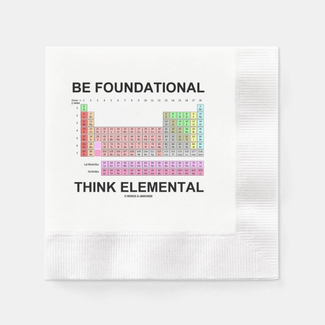 Serviette En Papier Be Foundational Think Élémental (Table périodique) (Devant)
