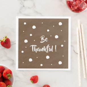 Serviette En Papier Be Thankful-Thanksgiving citation papier brun serv