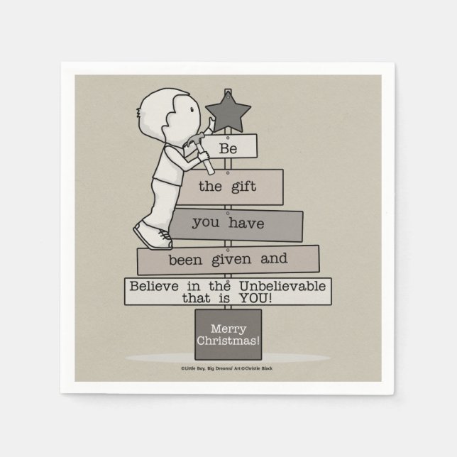 Serviette En Papier Be the Gift-Christmas Tree (Tan) (Devant)