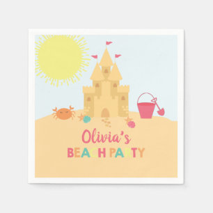 Serviette En Papier Beach Anniversaire fête et château