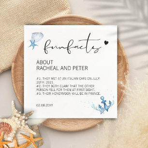 Serviette En Papier Beach Ocean Mariage Script Simple Fun Fun Faits