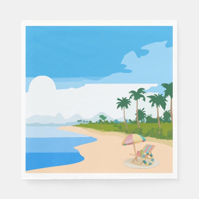 Serviette En Papier Beach Party (Devant)