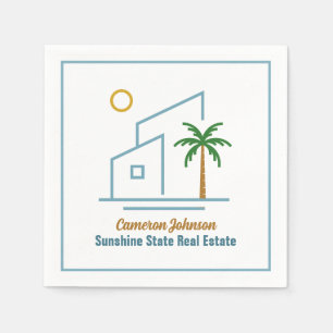 Serviette En Papier Beach Real Estate Company Cute Personnalisable