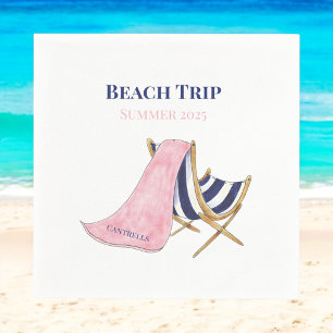 Serviette En Papier Beach Trip Chaise de plage Réunion personnalisée