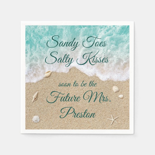 Serviette En Papier Beach Waves Fête des mariées Napkin (Devant)