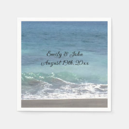 Serviette En Papier Beach Waves Mariage Napkin