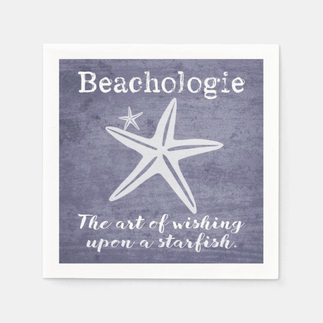 Serviette En Papier Beachologie Wishing upon Starfish Paper Napkin (Devant)