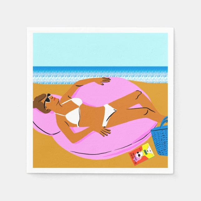 Serviette En Papier Beachy Keen - rose (Devant)