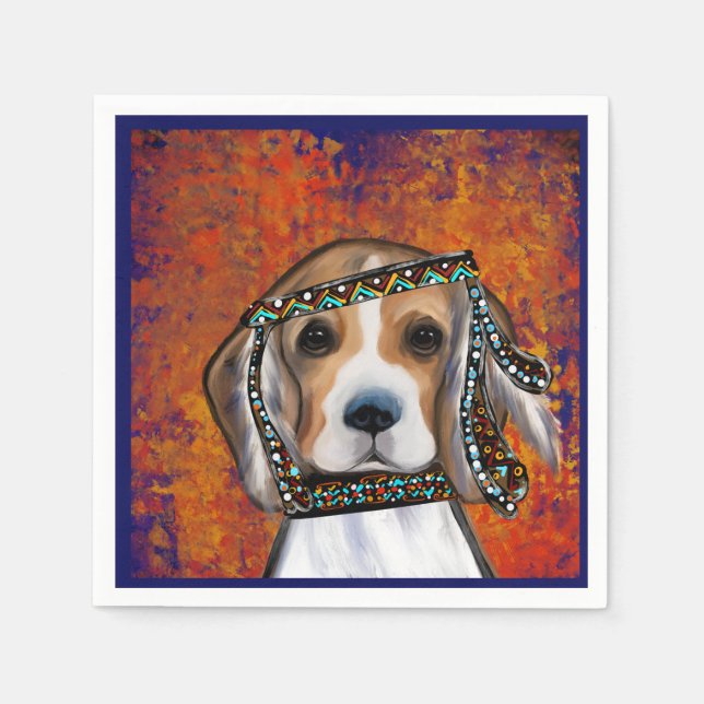 Serviette En Papier Beagle       (Devant)