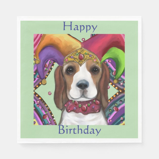 SERVIETTE EN PAPIER BEAGLE  (Devant)