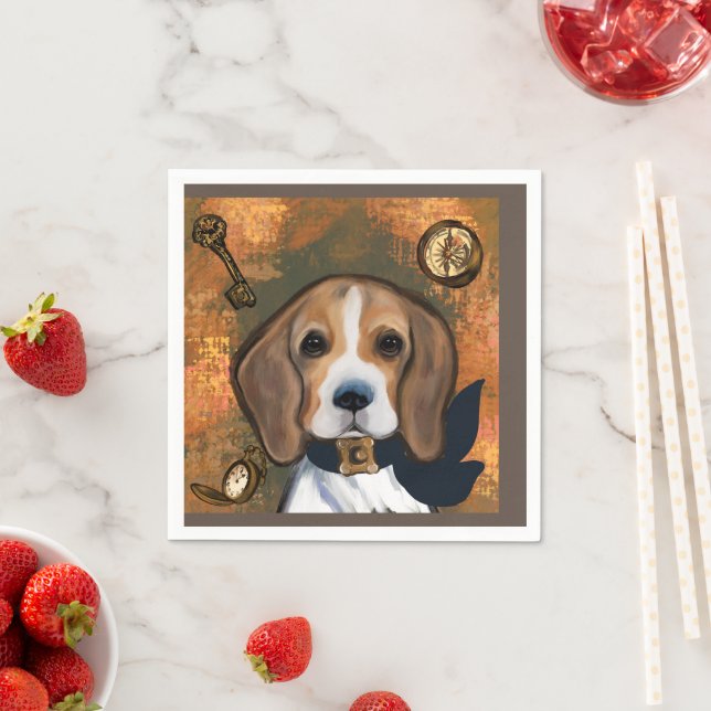 Serviette En Papier Beagle (En situation)