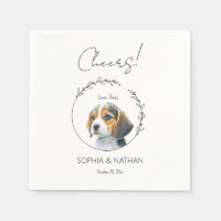 Beagle simple Chien Chien Mariage Cocktail Napkins