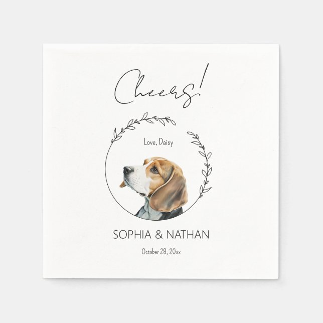 Serviette En Papier Beagle simple chien Mariage Cocktail serviettes (Devant)
