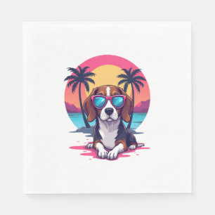 Serviette En Papier Beagle Sunset Arrière - plan Chemise, maman Beagle